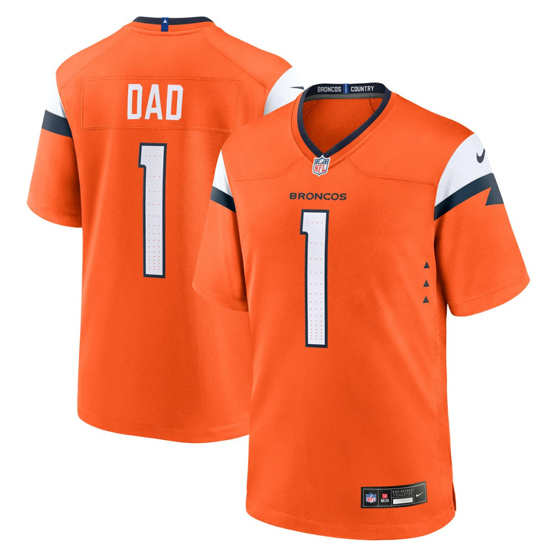 NFL Denver Broncos #1 Dad Game Jersey