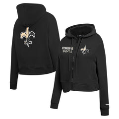 NFL New Orleans Saints Pro Standard Women's Split Logo Full-Zip Hoodie