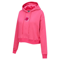 NFL Miami Dolphins Pro Standard Women's Triple Pink Cropped Fleece Pullover Hoodie