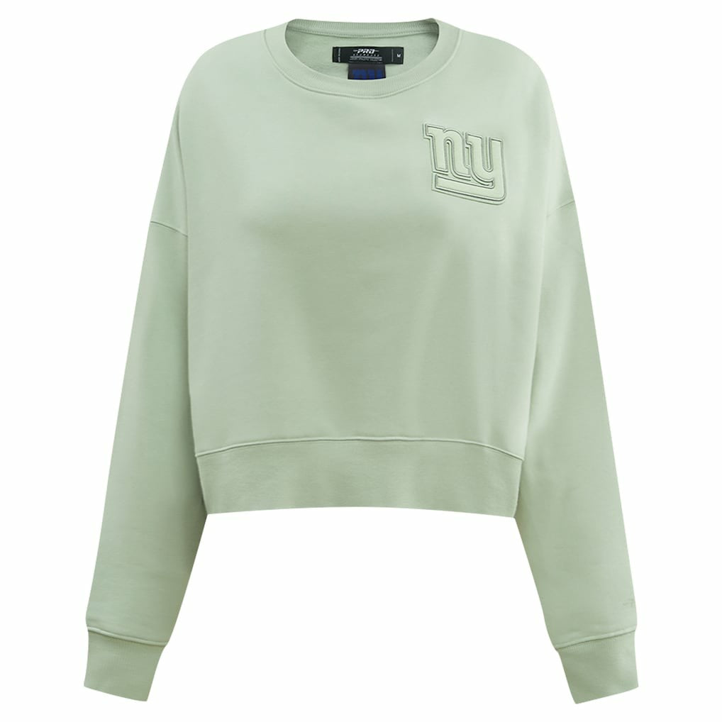 NFL New York Giants Pro Standard Women's Oversized Cropped Neutral Pullover Sweatshirt