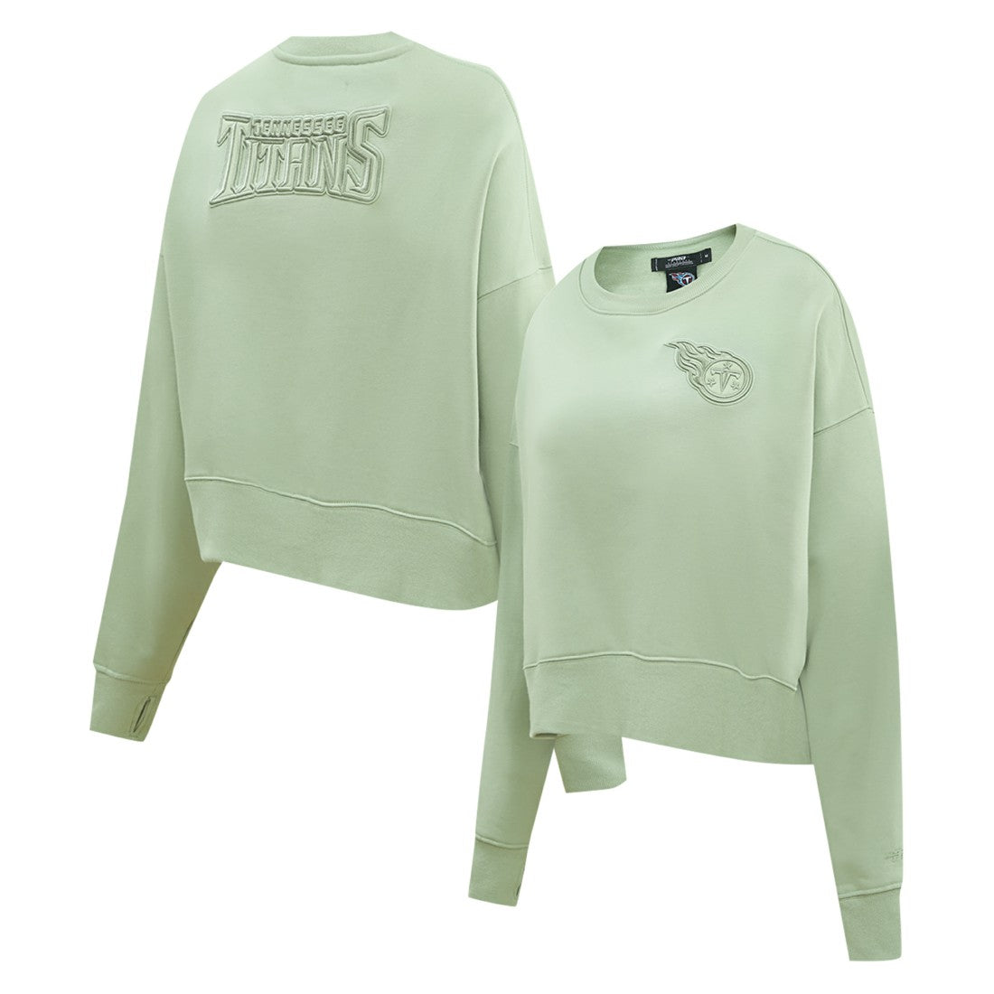 NFL Tennessee Titans Pro Standard Women's Oversized Cropped Neutral Pullover Sweatshirt