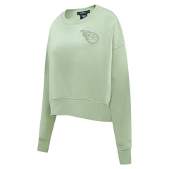 NFL Tennessee Titans Pro Standard Women's Oversized Cropped Neutral Pullover Sweatshirt