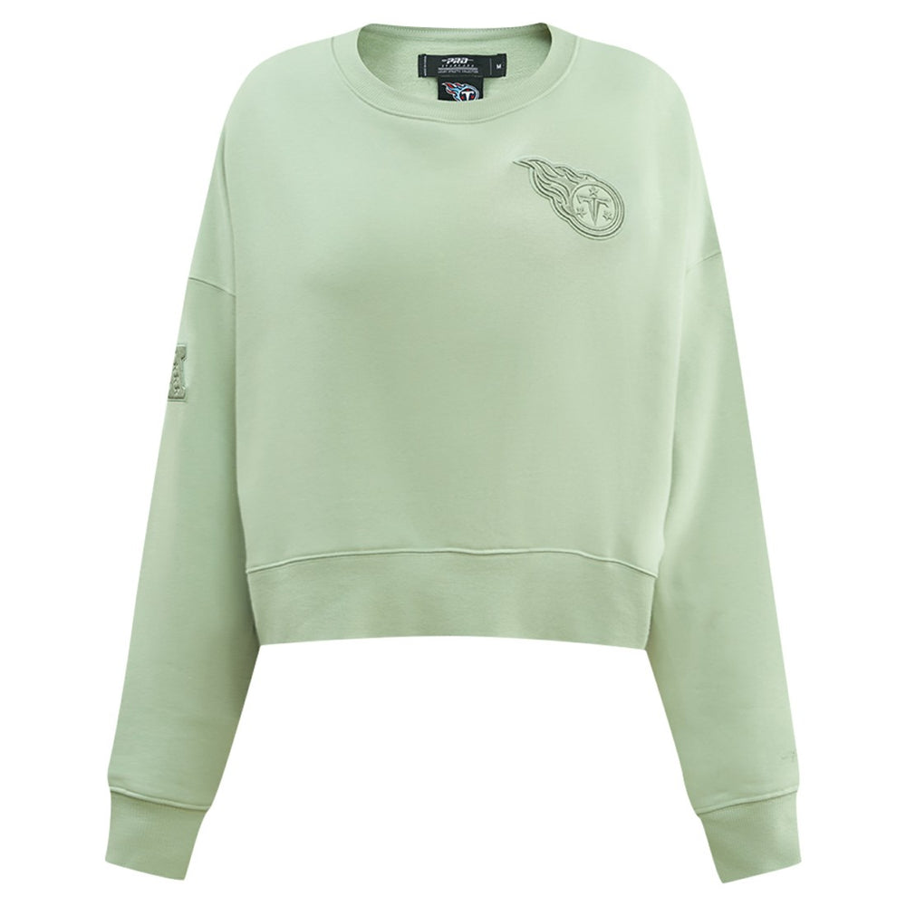 NFL Tennessee Titans Pro Standard Women's Oversized Cropped Neutral Pullover Sweatshirt