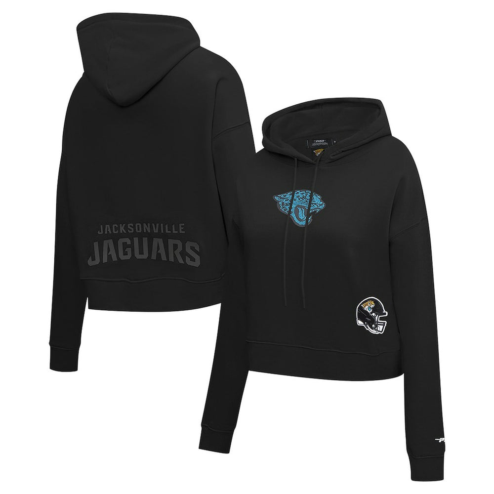 NFL Jacksonville Jaguars Pro Standard Women's Jeweled Cropped Pullover Hoodie