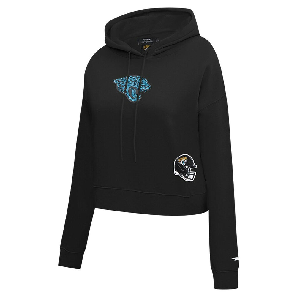 NFL Jacksonville Jaguars Pro Standard Women's Jeweled Cropped Pullover Hoodie
