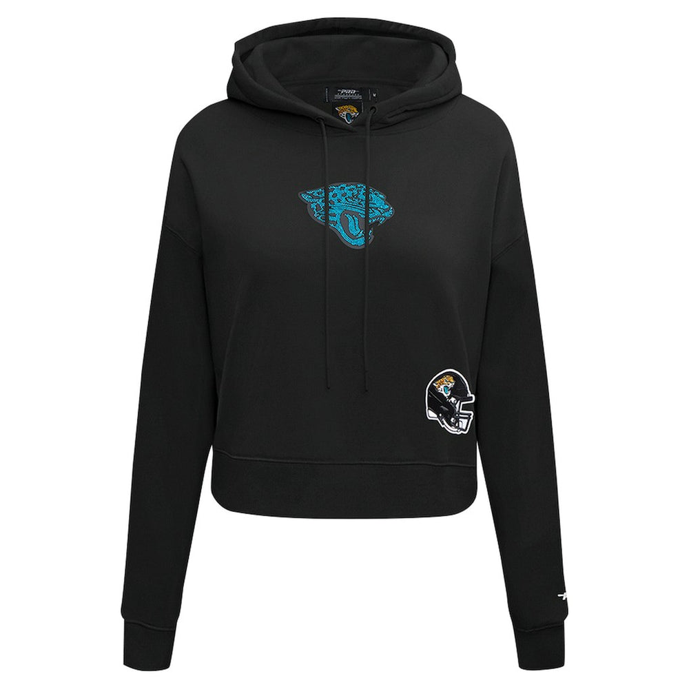 NFL Jacksonville Jaguars Pro Standard Women's Jeweled Cropped Pullover Hoodie