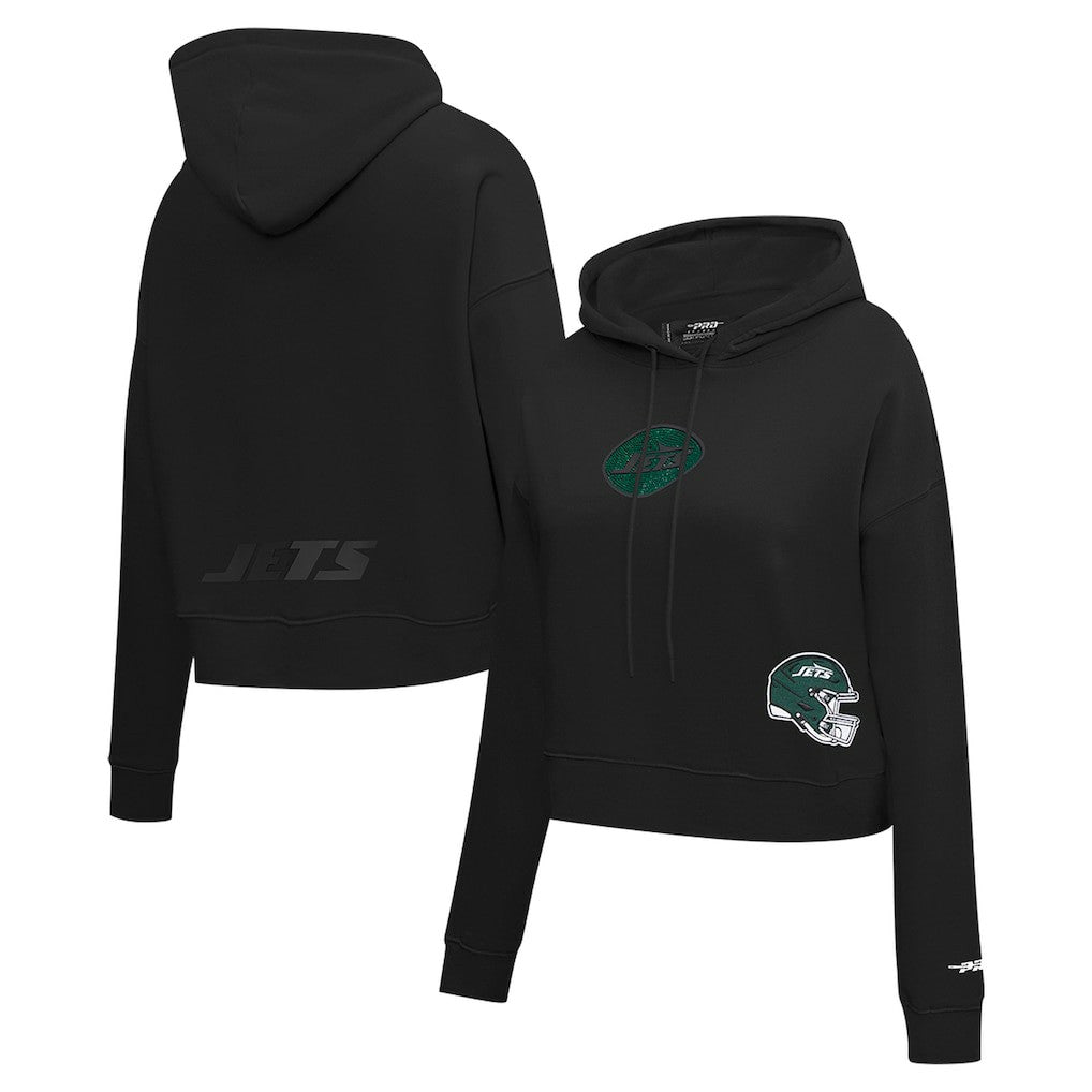 NFL New York Jets Pro Standard Women's Jeweled Cropped Pullover Hoodie
