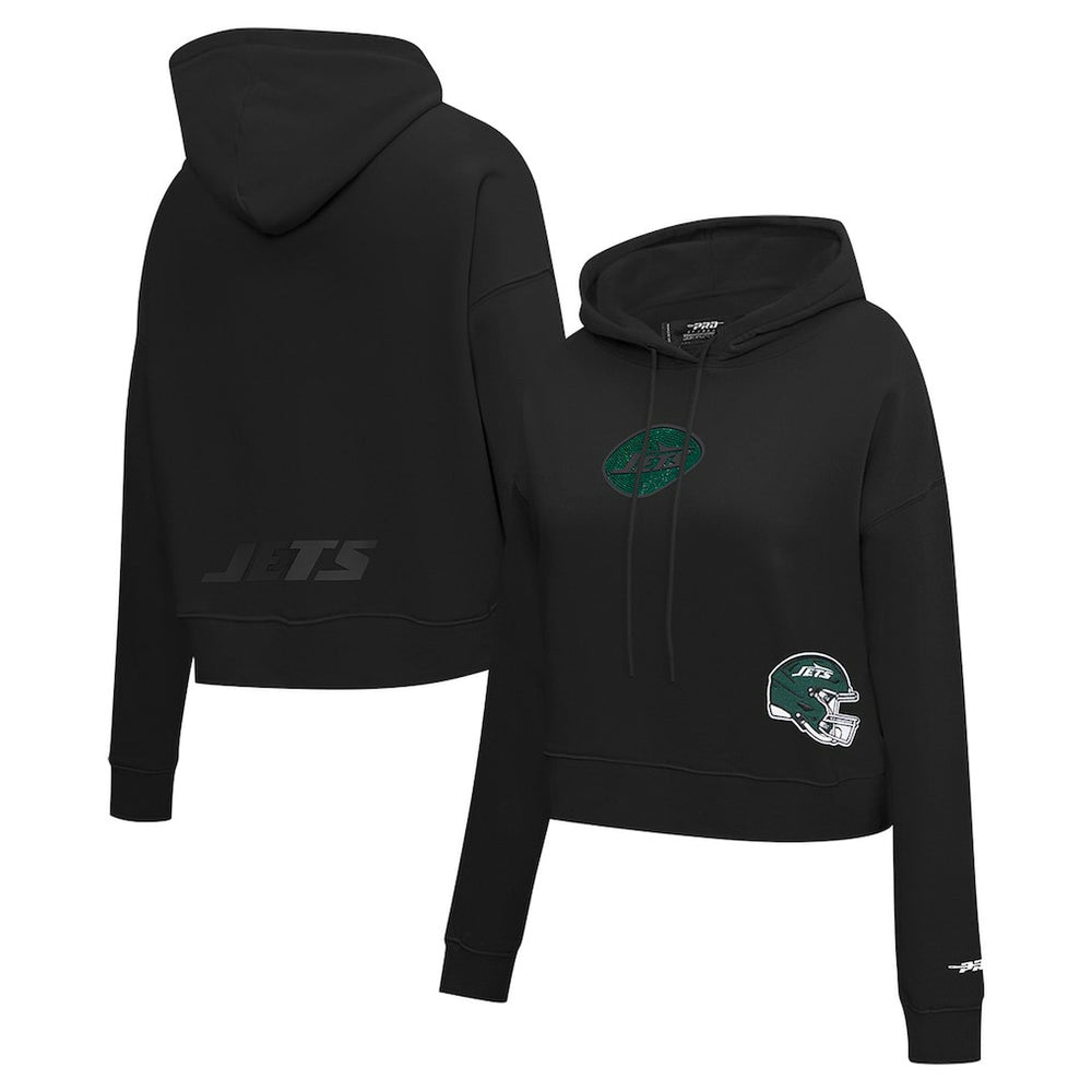 NFL New York Jets Pro Standard Women's Jeweled Cropped Pullover Hoodie