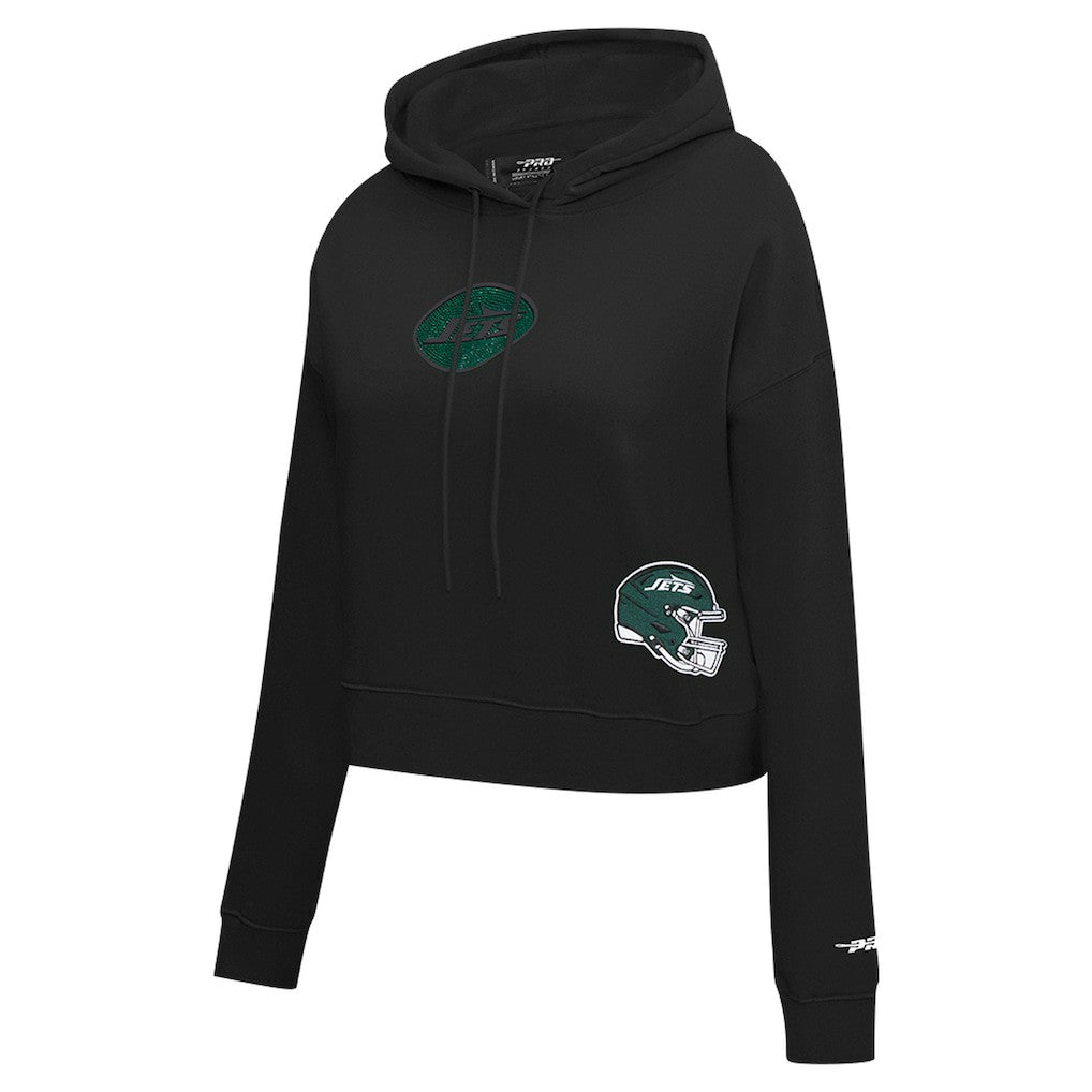 NFL New York Jets Pro Standard Women's Jeweled Cropped Pullover Hoodie