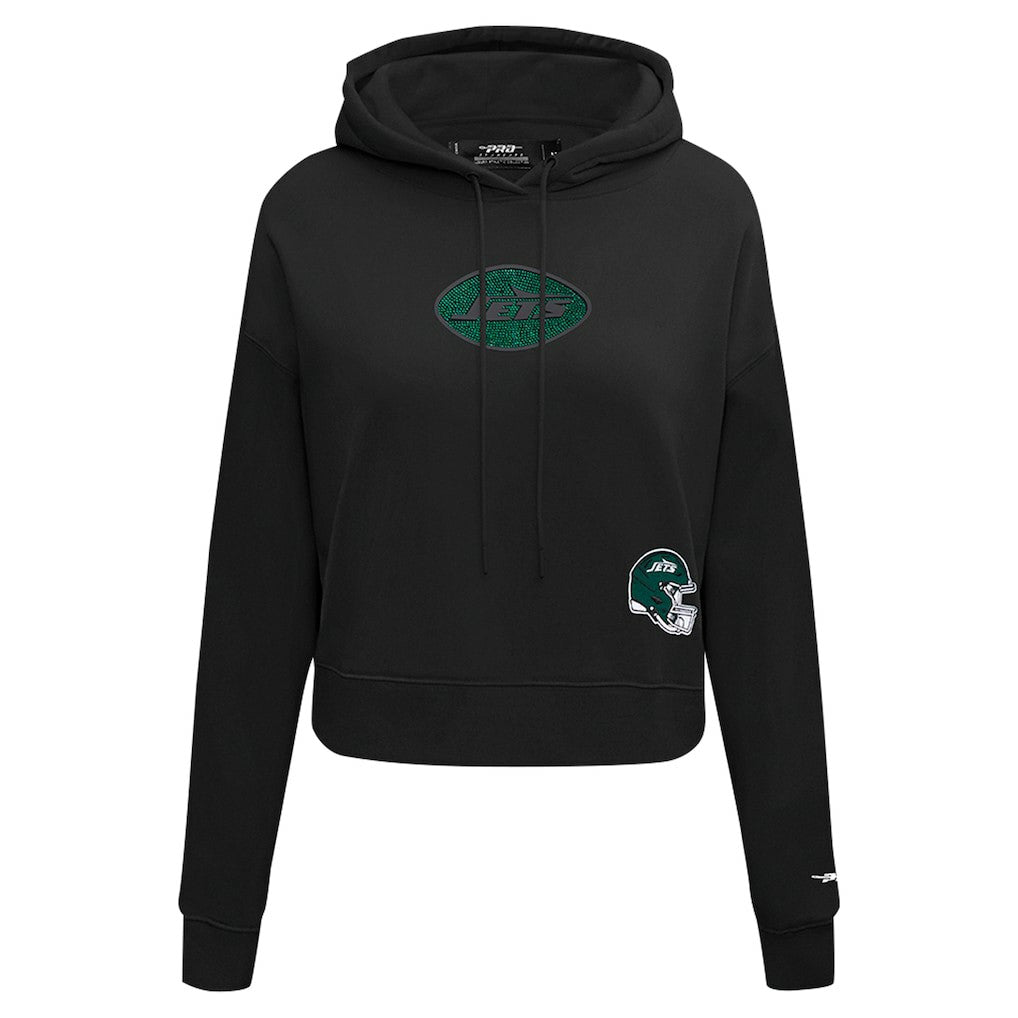 NFL New York Jets Pro Standard Women's Jeweled Cropped Pullover Hoodie