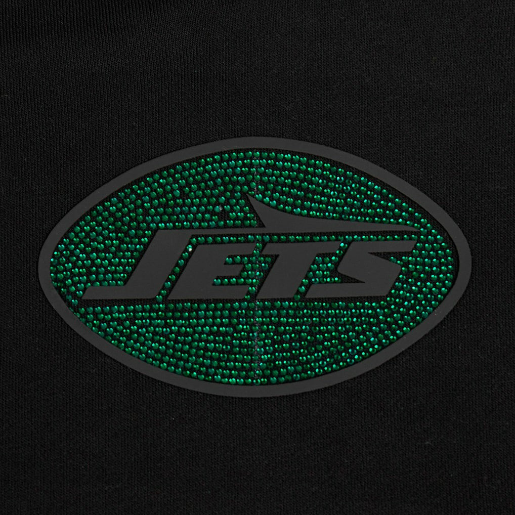 NFL New York Jets Pro Standard Women's Jeweled Cropped Pullover Hoodie