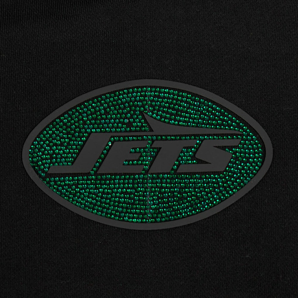 NFL New York Jets Pro Standard Women's Jeweled Cropped Pullover Hoodie