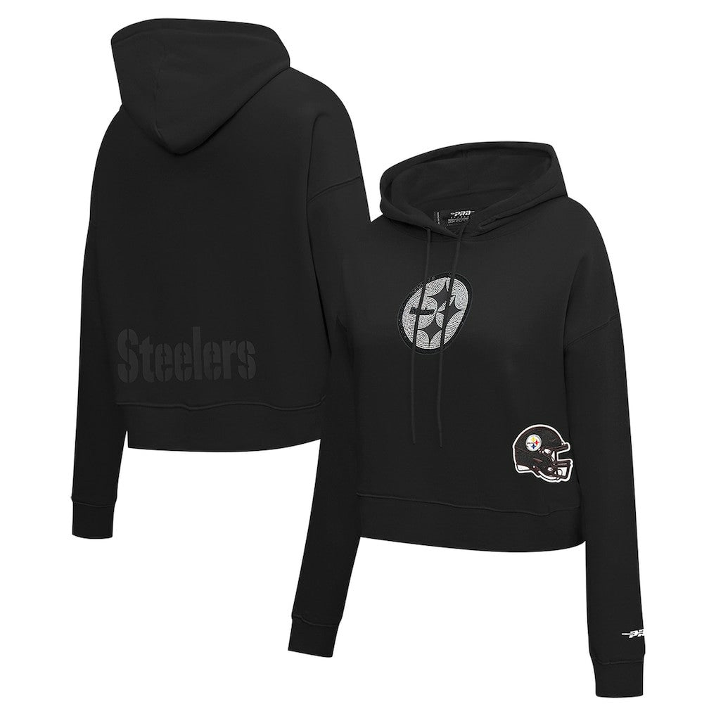 NFL Pittsburgh Steelers Pro Standard Women's Jeweled Cropped Pullover Hoodie