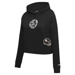 NFL Pittsburgh Steelers Pro Standard Women's Jeweled Cropped Pullover Hoodie