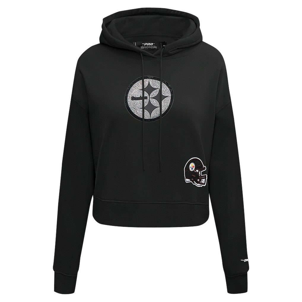 NFL Pittsburgh Steelers Pro Standard Women's Jeweled Cropped Pullover Hoodie