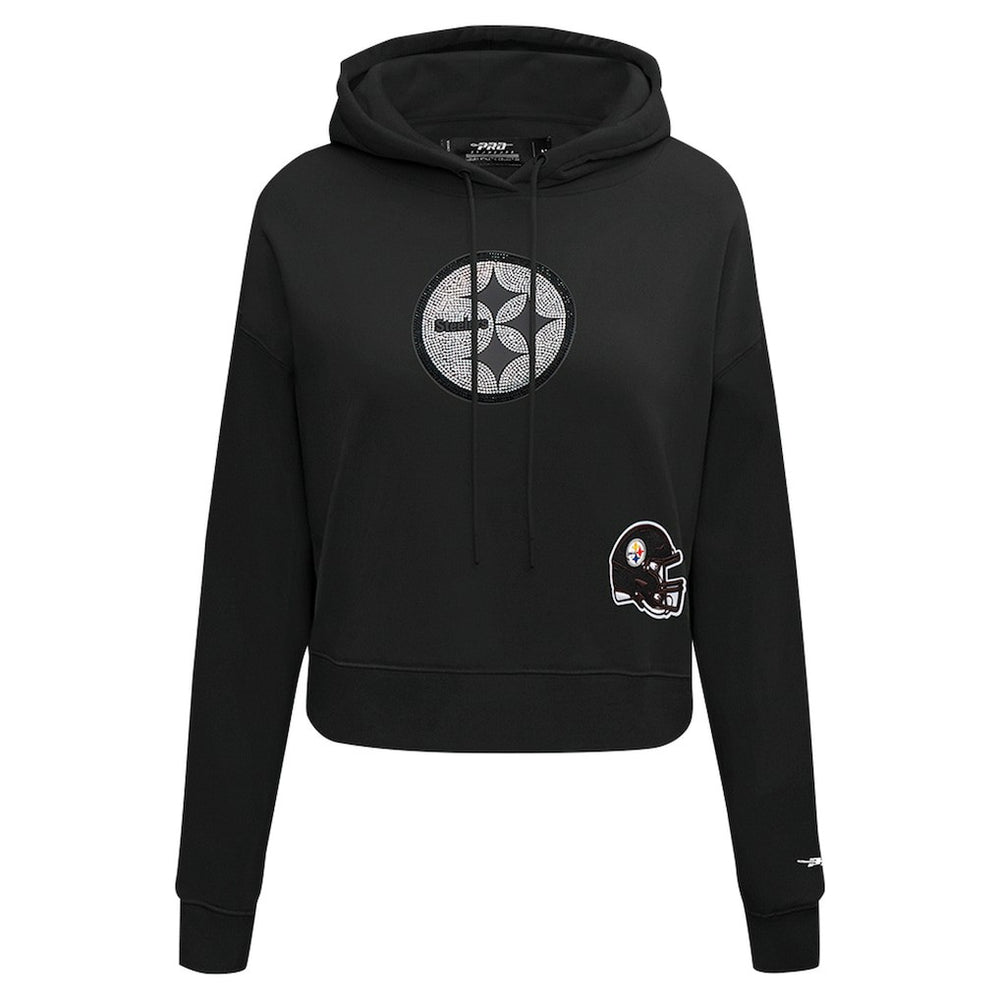 NFL Pittsburgh Steelers Pro Standard Women's Jeweled Cropped Pullover Hoodie