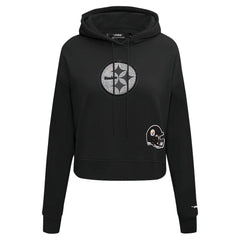 NFL Pittsburgh Steelers Pro Standard Women's Jeweled Cropped Pullover Hoodie