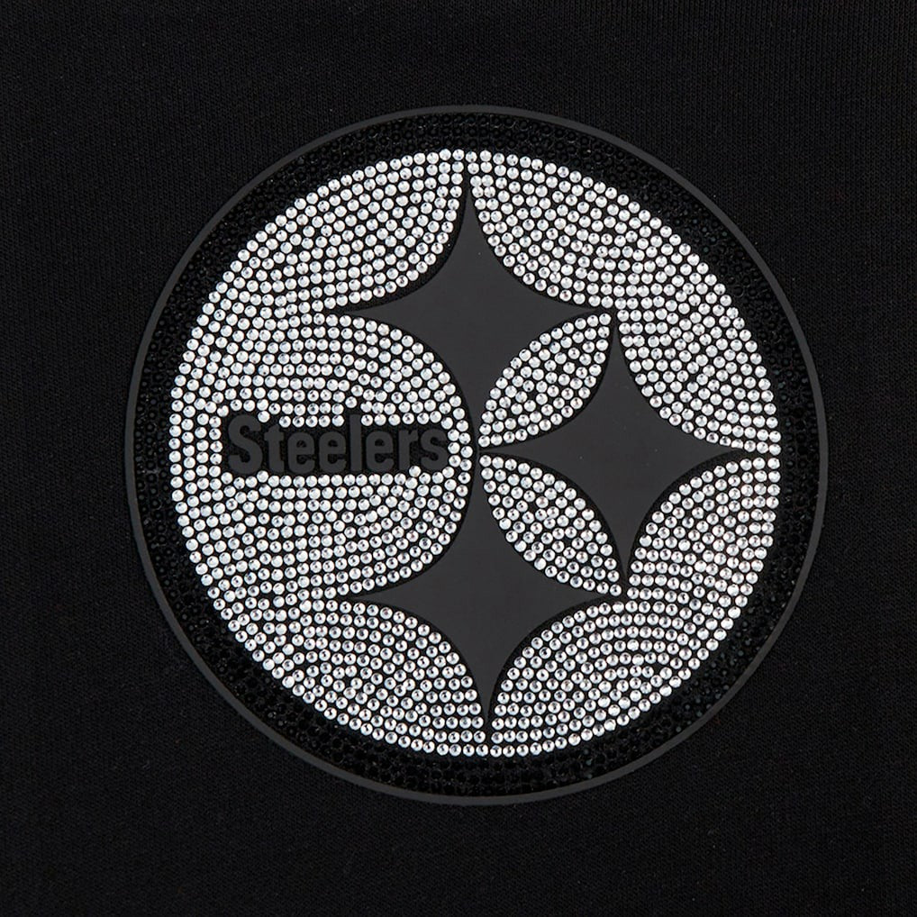 NFL Pittsburgh Steelers Pro Standard Women's Jeweled Cropped Pullover Hoodie
