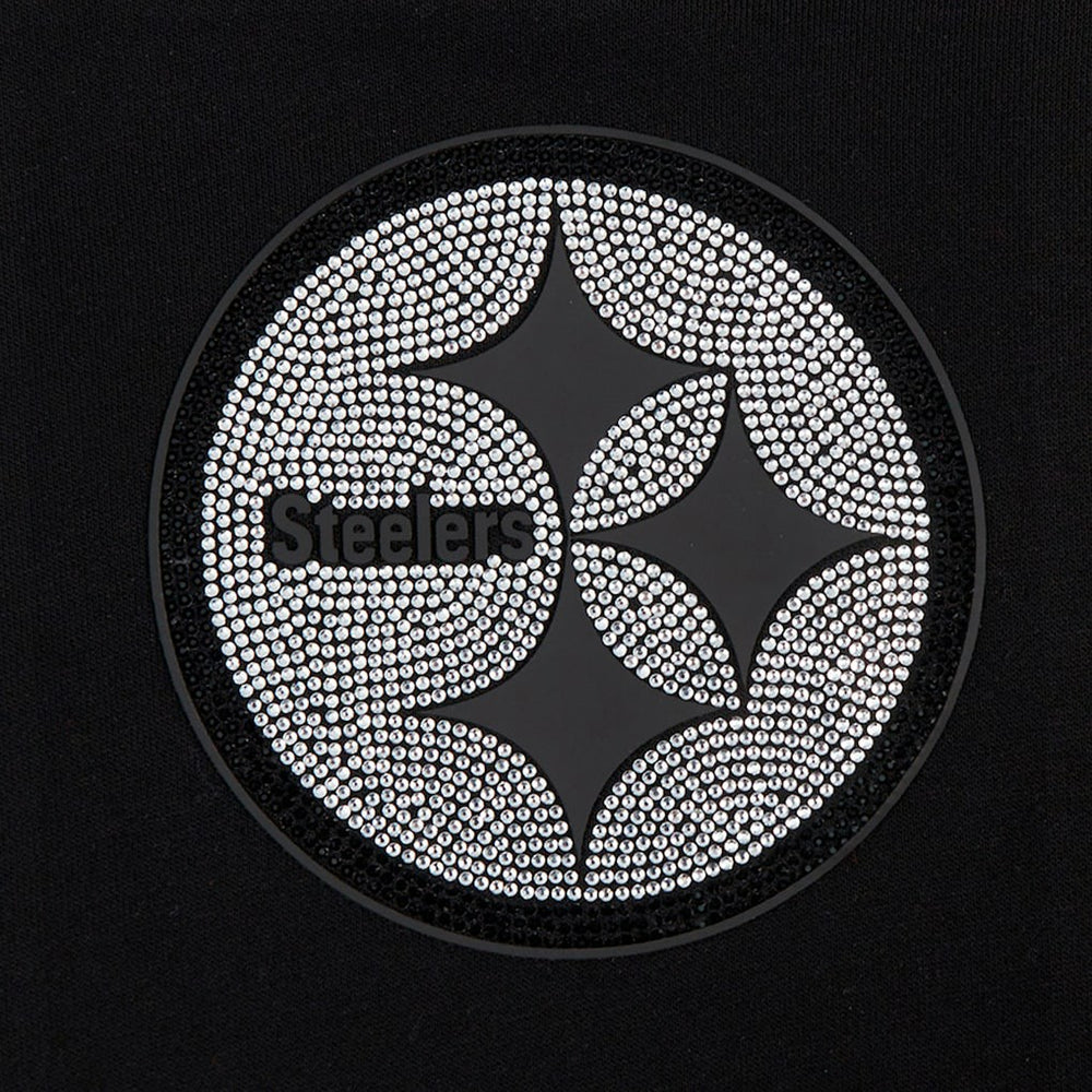 NFL Pittsburgh Steelers Pro Standard Women's Jeweled Cropped Pullover Hoodie