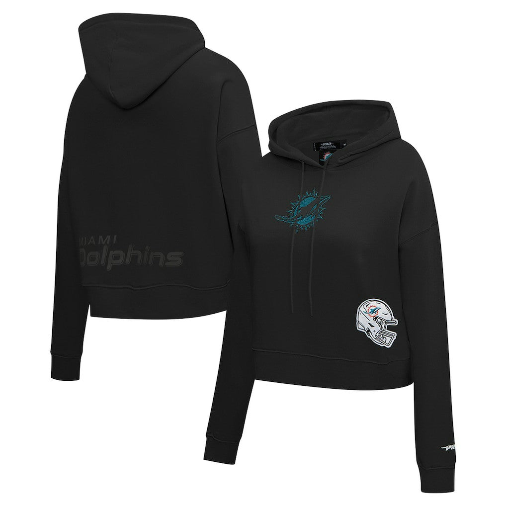 NFL Miami Dolphins Pro Standard Women's Jeweled Cropped Pullover Hoodie