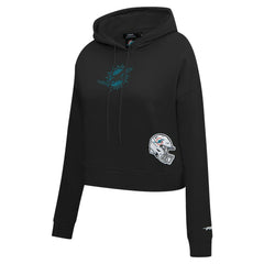 NFL Miami Dolphins Pro Standard Women's Jeweled Cropped Pullover Hoodie