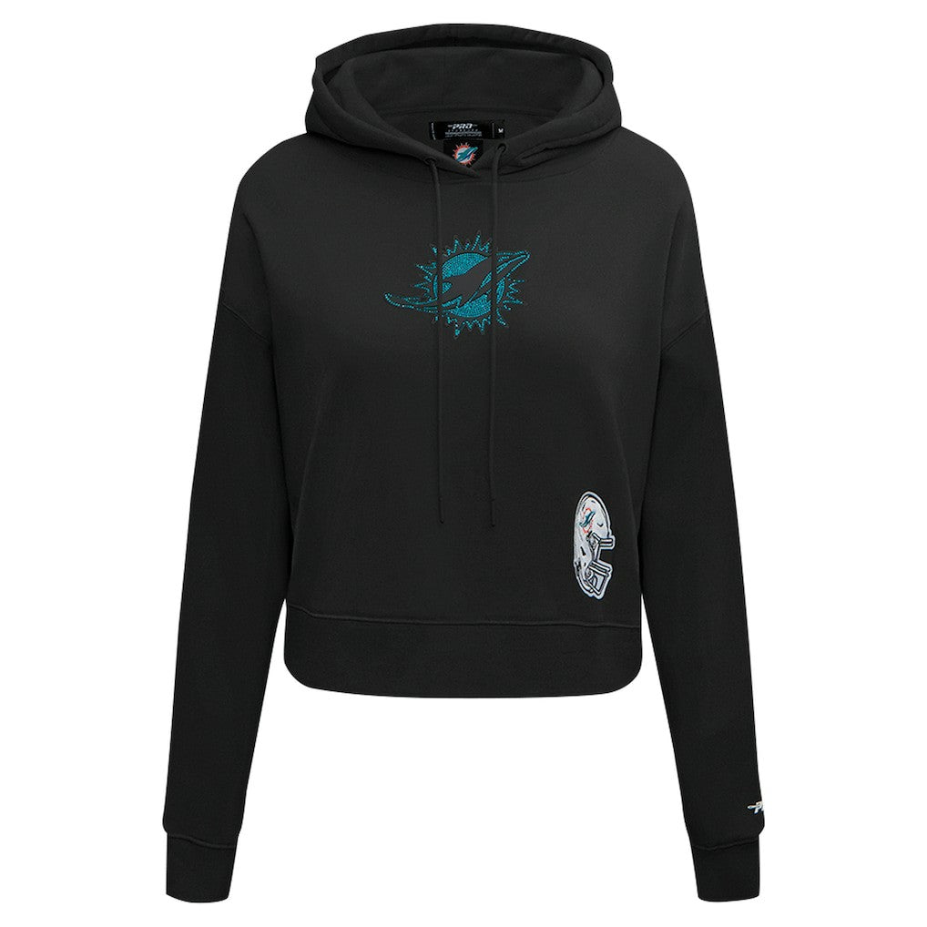 NFL Miami Dolphins Pro Standard Women's Jeweled Cropped Pullover Hoodie