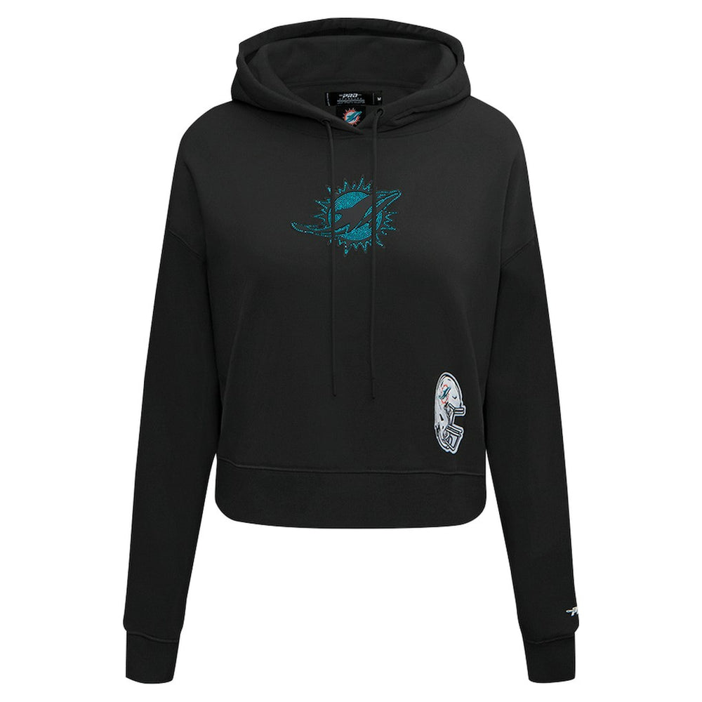 NFL Miami Dolphins Pro Standard Women's Jeweled Cropped Pullover Hoodie