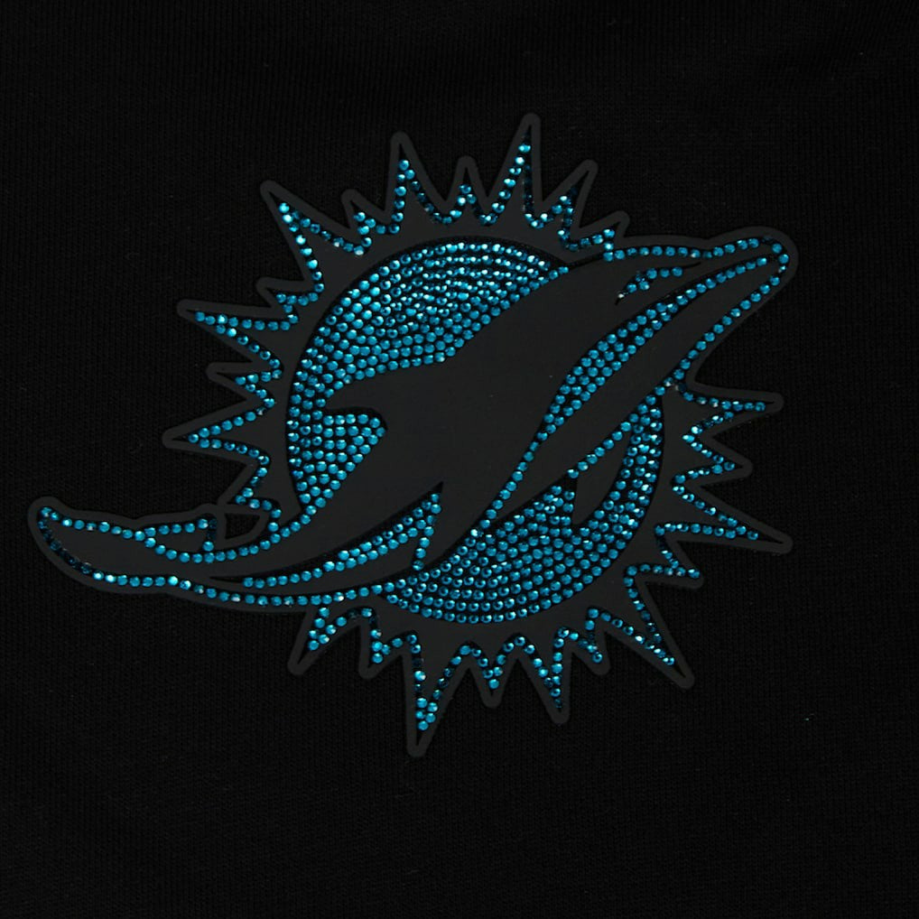 NFL Miami Dolphins Pro Standard Women's Jeweled Cropped Pullover Hoodie