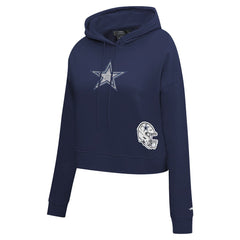 NFL Dallas Cowboys Pro Standard Women's Jeweled Cropped Pullover Hoodie