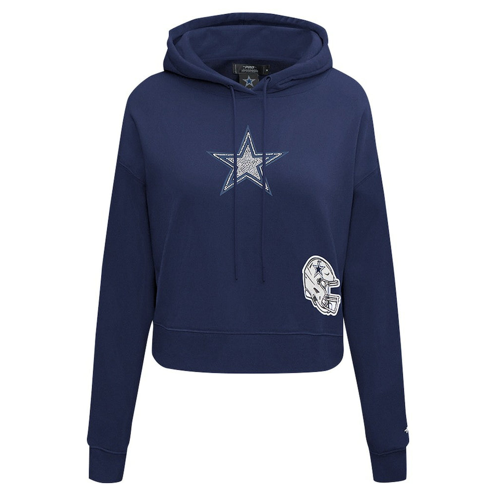NFL Dallas Cowboys Pro Standard Women's Jeweled Cropped Pullover Hoodie