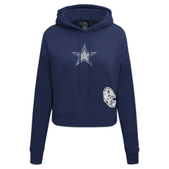 NFL Dallas Cowboys Pro Standard Women's Jeweled Cropped Pullover Hoodie