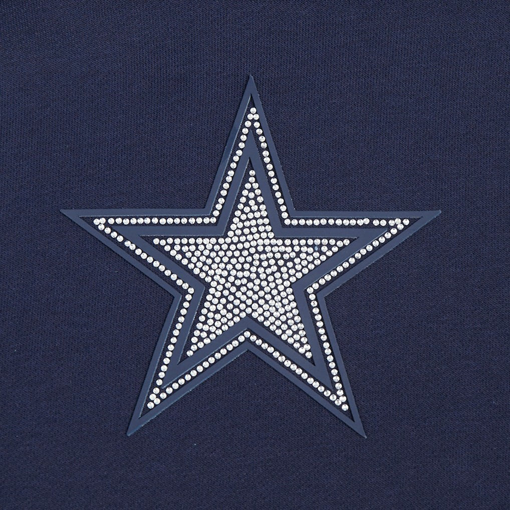 NFL Dallas Cowboys Pro Standard Women's Jeweled Cropped Pullover Hoodie
