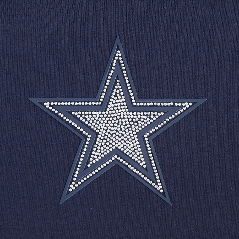NFL Dallas Cowboys Pro Standard Women's Jeweled Cropped Pullover Hoodie