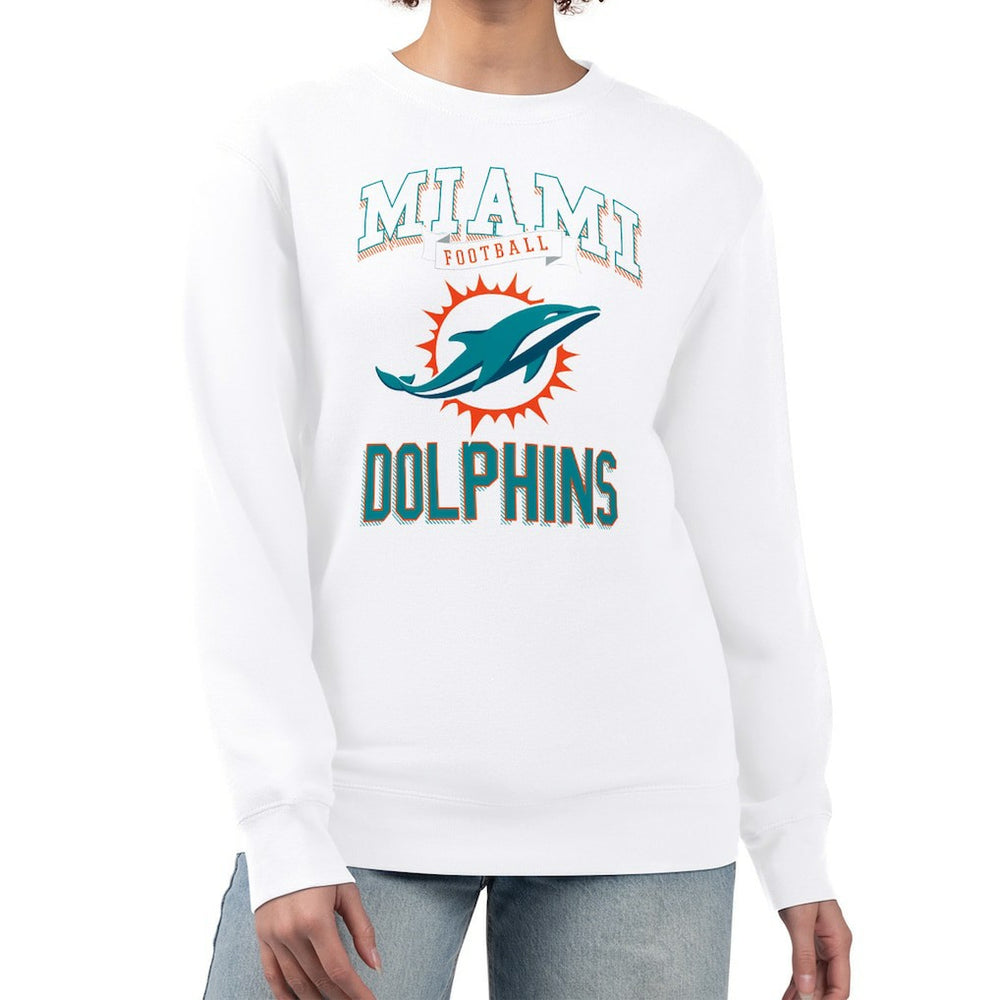 NFL Miami Dolphins G-III 4Her by Carl Banks Women's Team Logo Graphic Tri-Blend Pullover Sweatshirt