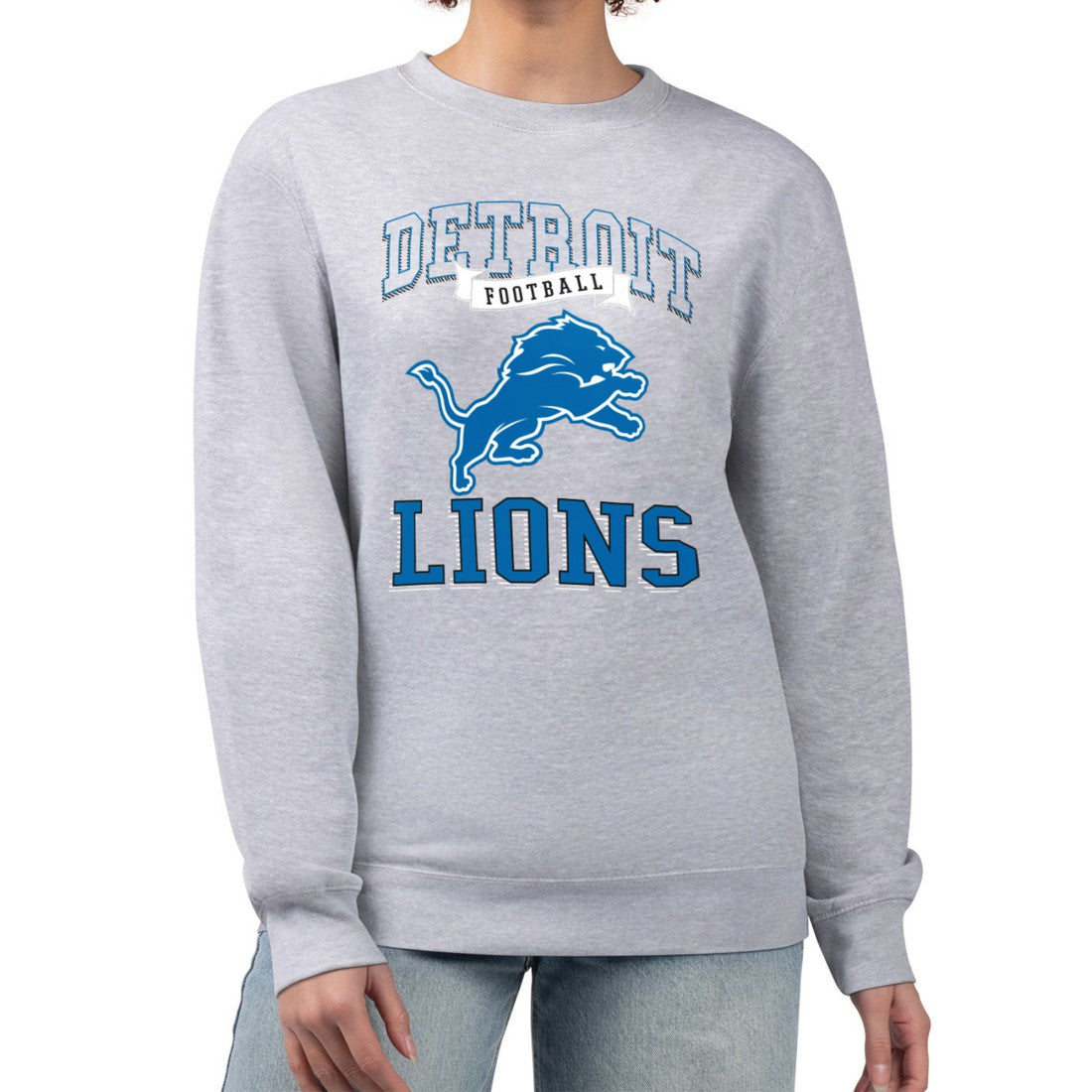 NFL Detroit Lions G-III 4Her by Carl Banks Women's Team Logo Graphic Tri-Blend Pullover Sweatshirt