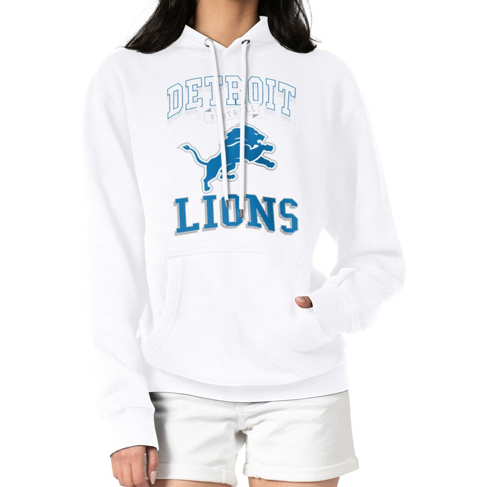 NFL Detroit Lions G-III 4Her by Carl Banks Women's Team Logo Graphic Fleece Tri-Blend Pullover Hoodie