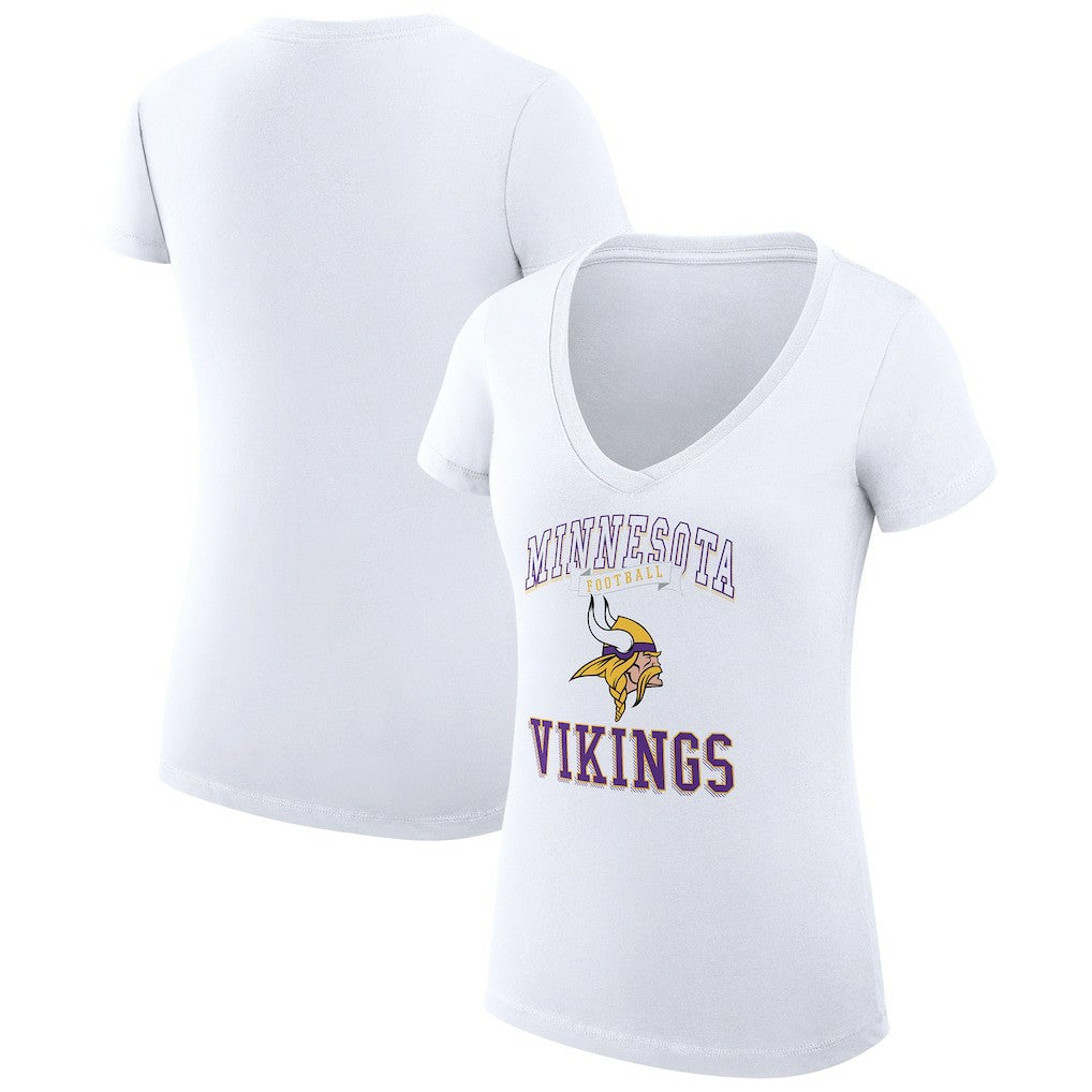 NFL Minnesota Vikings G-III 4Her by Carl Banks Women's Super-Slim Fit Lightweight Team Logo Graphic V-Neck T-Shirt