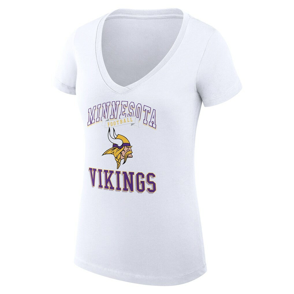 NFL Minnesota Vikings G-III 4Her by Carl Banks Women's Super-Slim Fit Lightweight Team Logo Graphic V-Neck T-Shirt