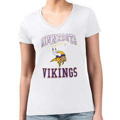 NFL Minnesota Vikings G-III 4Her by Carl Banks Women's Super-Slim Fit Lightweight Team Logo Graphic V-Neck T-Shirt