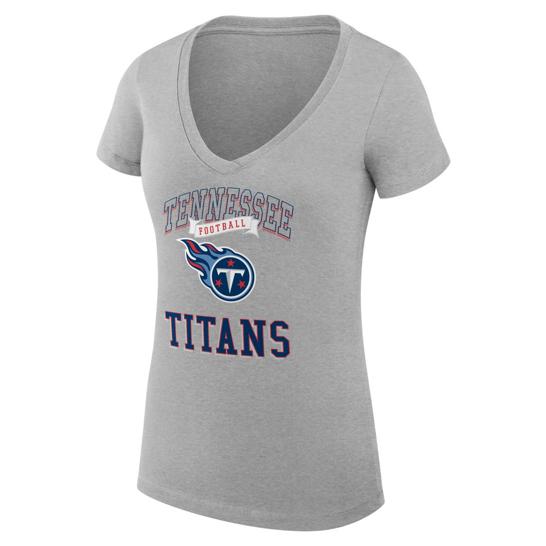 NFL Tennessee Titans G-III 4Her by Carl Banks Women's Super-Slim Fit Lightweight Team Logo Graphic V-Neck T-Shirt