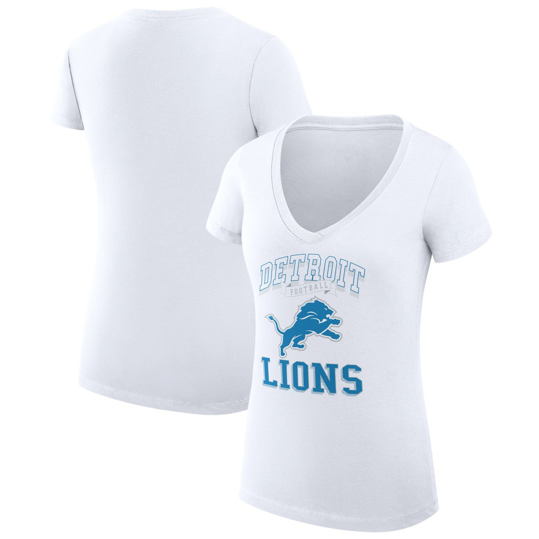 NFL Detroit Lions G-III 4Her by Carl Banks Women's Super-Slim Fit Lightweight Team Logo Graphic V-Neck T-Shirt