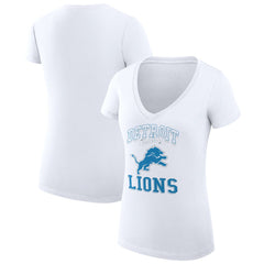 NFL Detroit Lions G-III 4Her by Carl Banks Women's Super-Slim Fit Lightweight Team Logo Graphic V-Neck T-Shirt