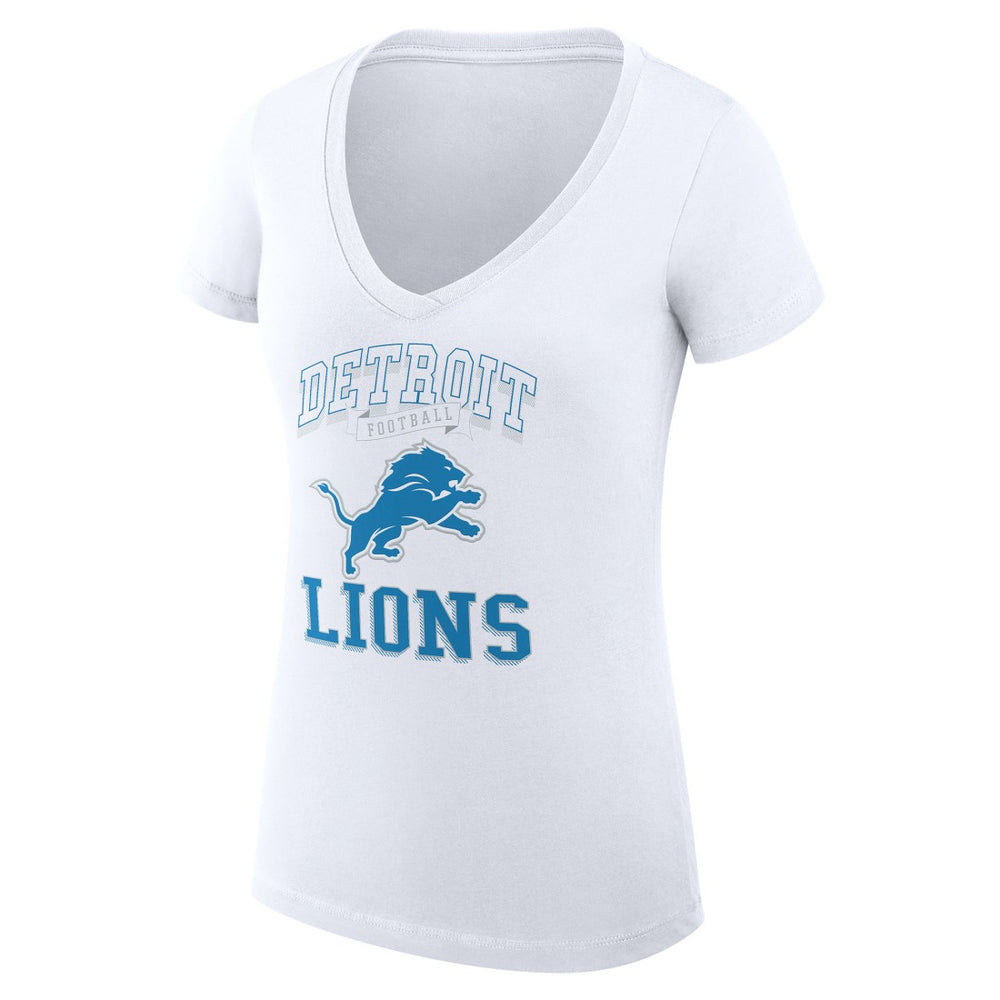 NFL Detroit Lions G-III 4Her by Carl Banks Women's Super-Slim Fit Lightweight Team Logo Graphic V-Neck T-Shirt
