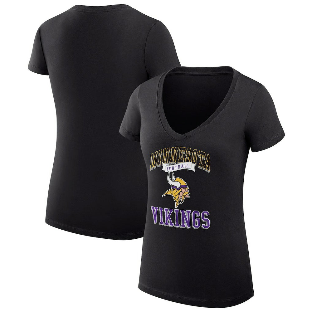 NFL Minnesota Vikings G-III 4Her by Carl Banks Women's Super-Slim Fit Lightweight Team Logo Graphic V-Neck T-Shirt