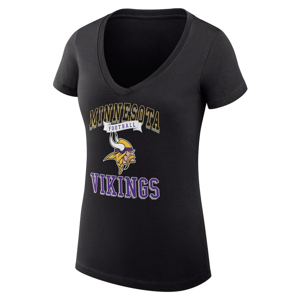NFL Minnesota Vikings G-III 4Her by Carl Banks Women's Super-Slim Fit Lightweight Team Logo Graphic V-Neck T-Shirt