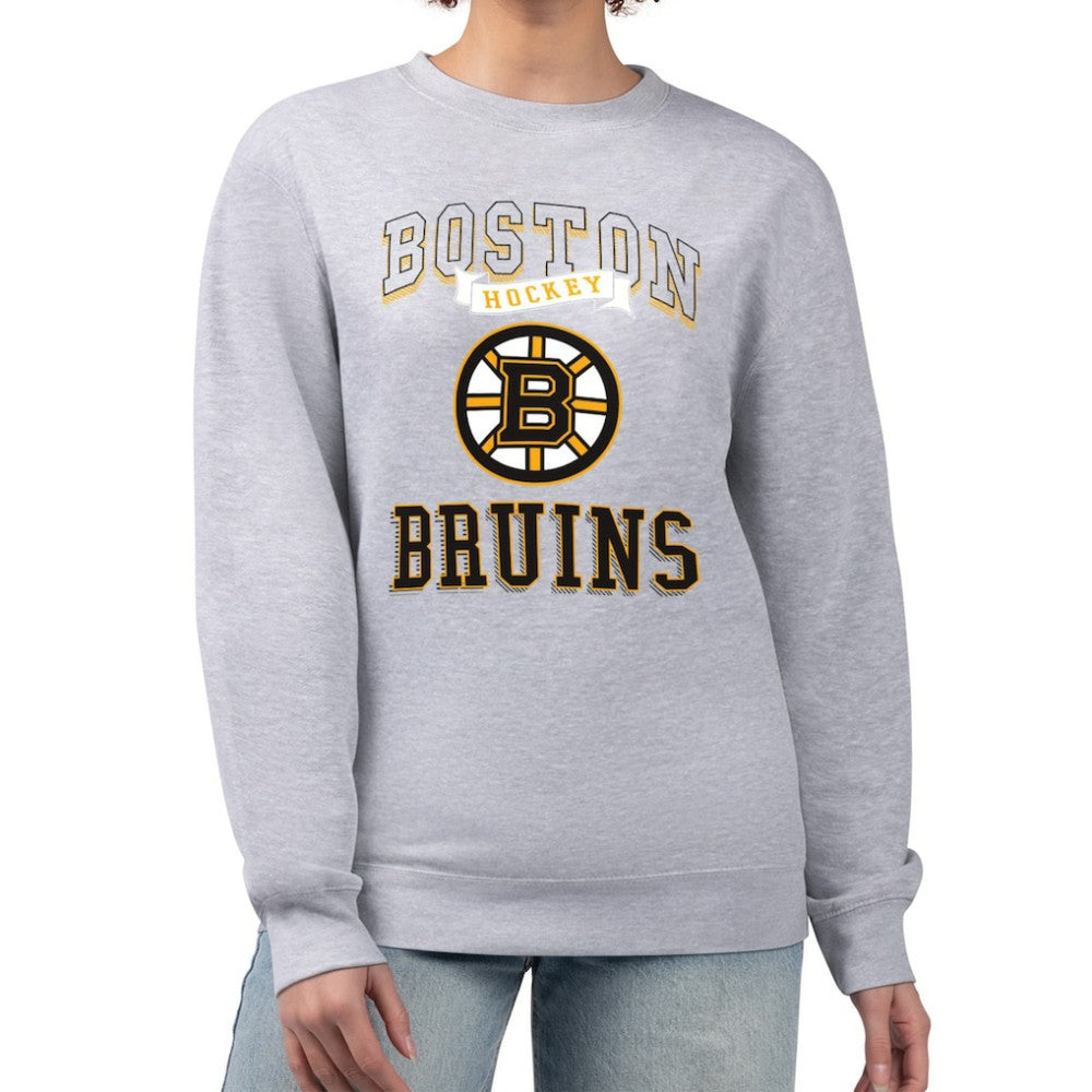 Boston Bruins G-III 4Her by Carl Banks Women's Team Logo Tri-Blend Fleece Pullover Sweatshirt