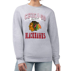 Chicago Blackhawks G-III 4Her by Carl Banks Women's Team Logo Tri-Blend Fleece Pullover Sweatshirt