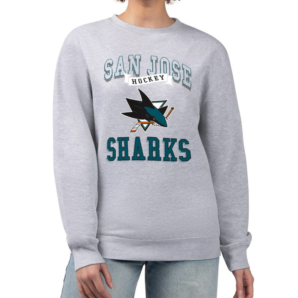 San Jose Sharks G-III 4Her by Carl Banks Women's Team Logo Tri-Blend Fleece Pullover Sweatshirt