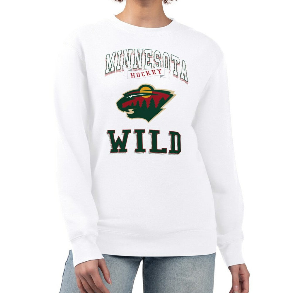 Minnesota Wild G-III 4Her by Carl Banks Women's Team Logo Tri-Blend Fleece Pullover Sweatshirt