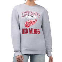 Detroit Red Wings G-III 4Her by Carl Banks Women's Team Logo Tri-Blend Fleece Pullover Sweatshirt
